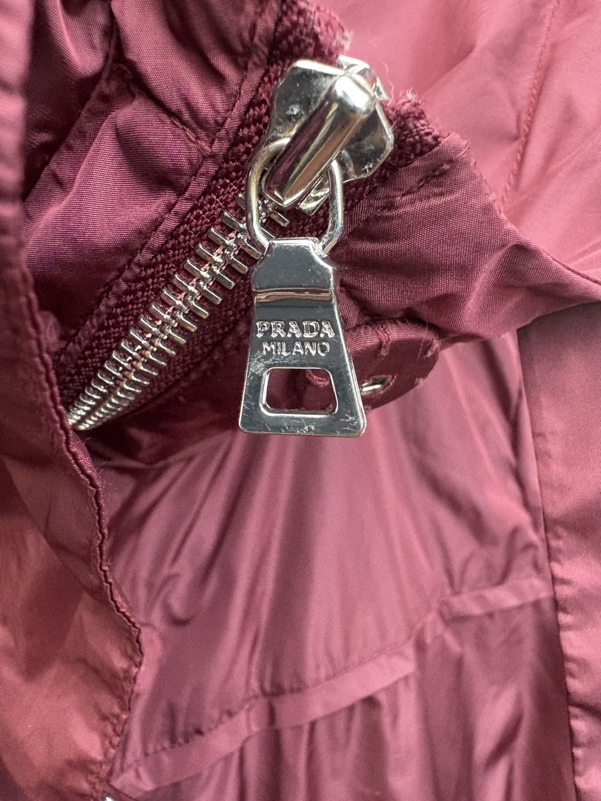 Prada Prada Burgundy Nylon Hoodie Jacket Size S / US 4 / IT 40 - 8 Thumbnail
