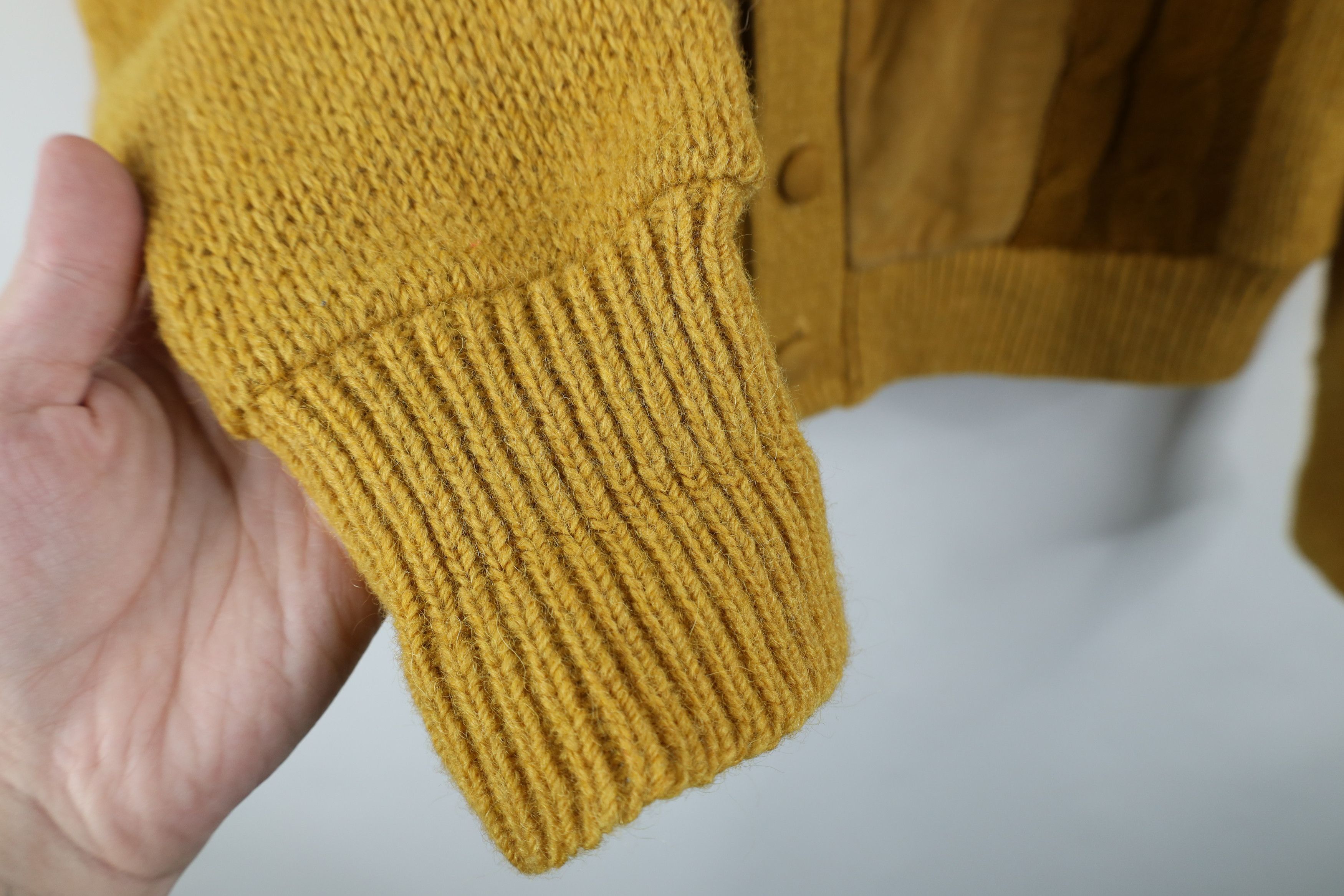 Vintage Vintage 50s Rockabilly Cable Knit Suede Cardigan Sweater USA Size US M / EU 48-50 / 2 - 8 Thumbnail