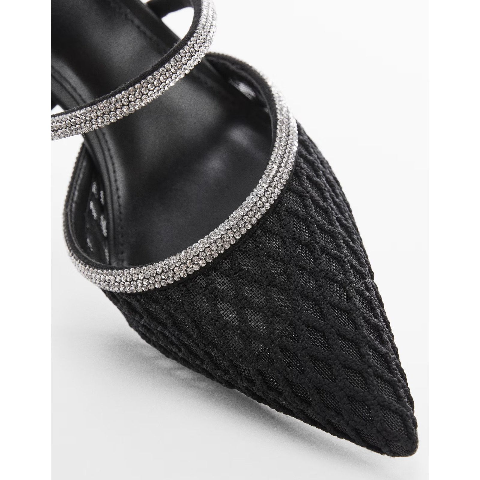 Mango MANGO Embellished Mesh Pointed Toe Heels NWT Size US 7.5 / IT 37.5 - 11 Thumbnail