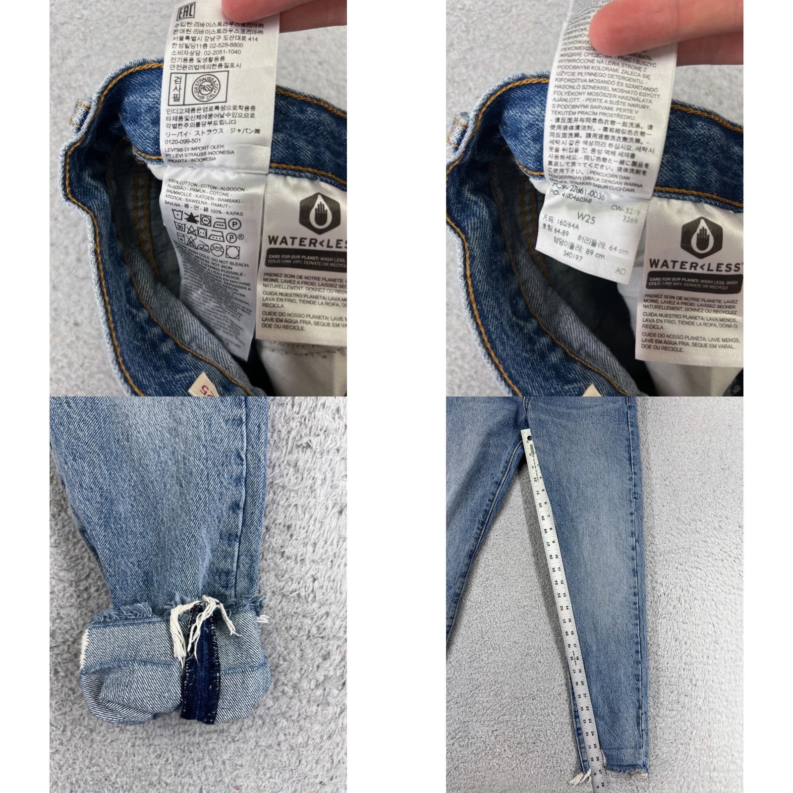 Levi's VINTAGE Levis Premium Jeans Womens 25 Blue Denim Levi's Wedgie Fit Tapered 24x27 Button Zipper 5-Pocket Distressed Stretch Regular Men? Size 42" / US 20 - 8 Thumbnail