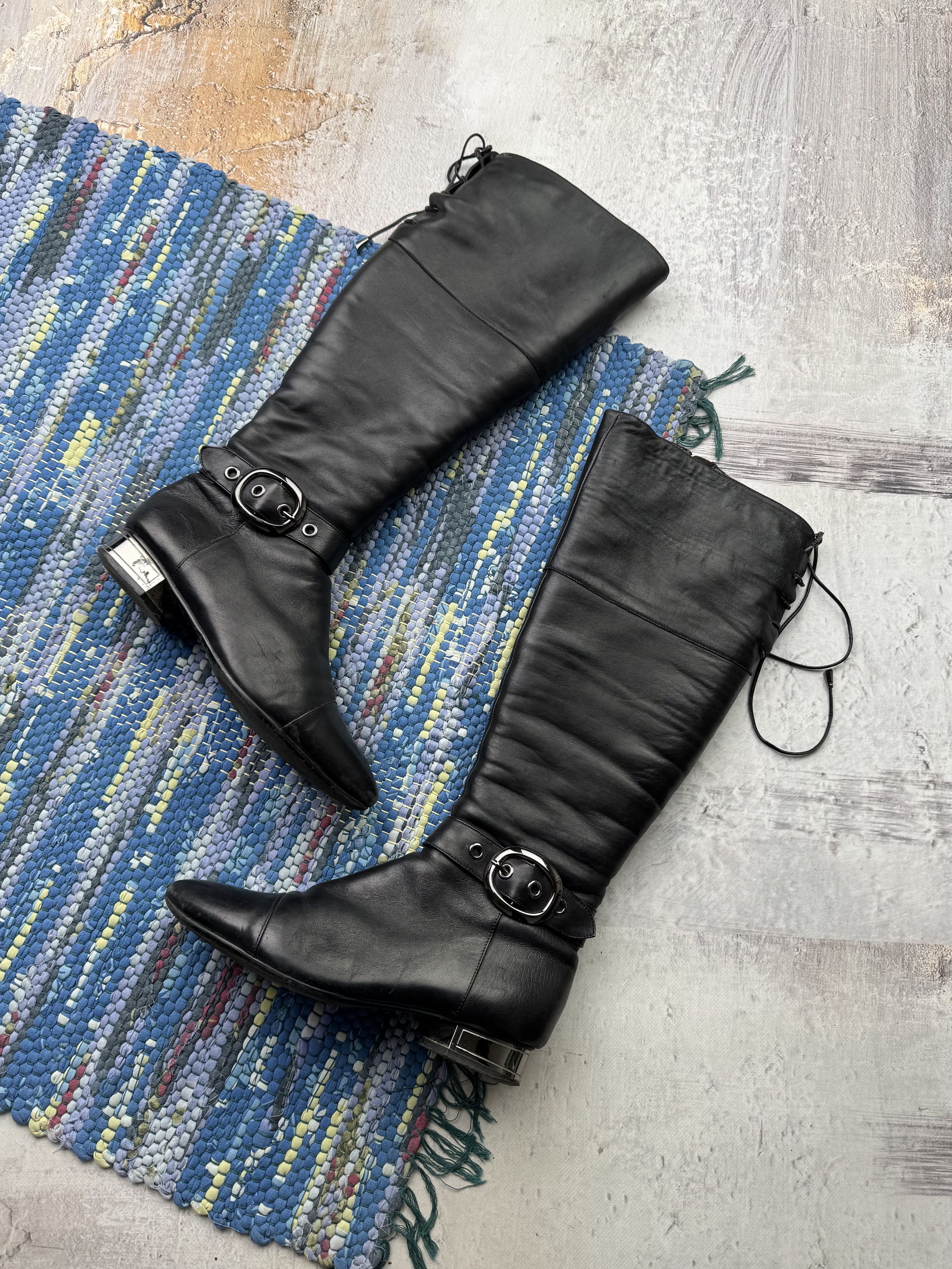 Vintage Leather Boots With Straps A656D13(119)