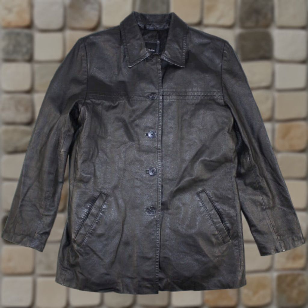 Vintage Colebrook & Co. Leather Coat Jacket Women's M Black Collared Lined Size M / US 6-8 / IT 42-44 - 1 Thumbnail
