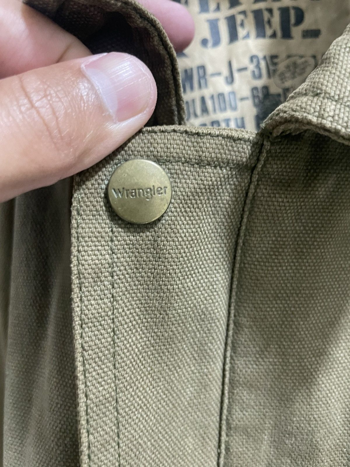 Wrangler Rare vintage 80s flying jeep jacket duck canvas fabric Size US L / EU 52-54 / 3 - 11 Thumbnail
