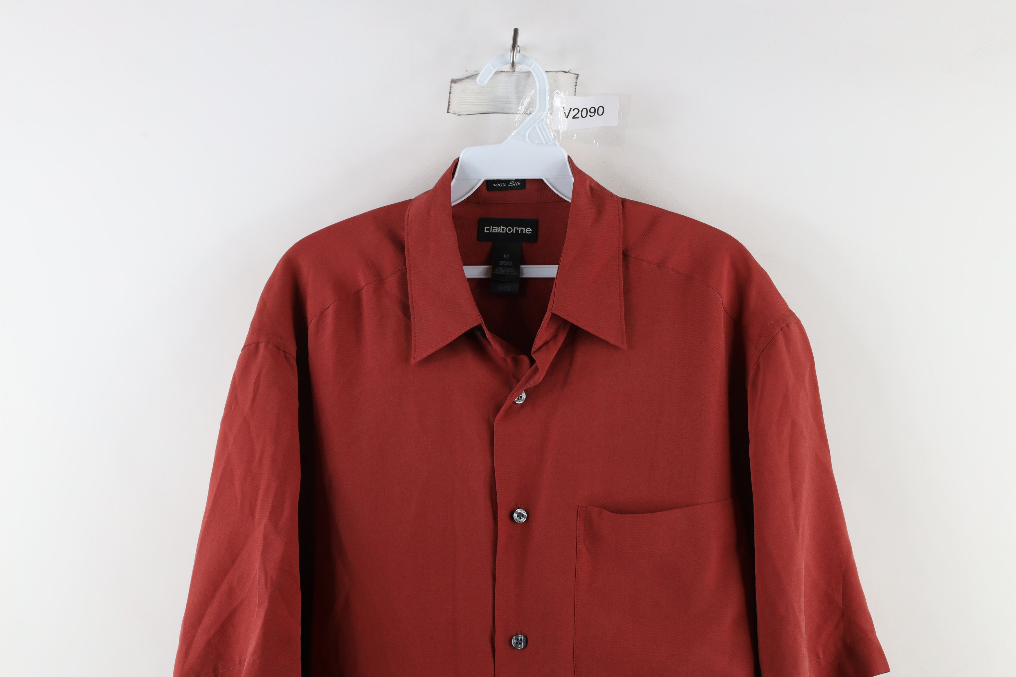 Vintage Vintage 90s Streetwear Ribbed Silk Short Sleeve Button Shirt Size US M / EU 48-50 / 2 - 2 Thumbnail