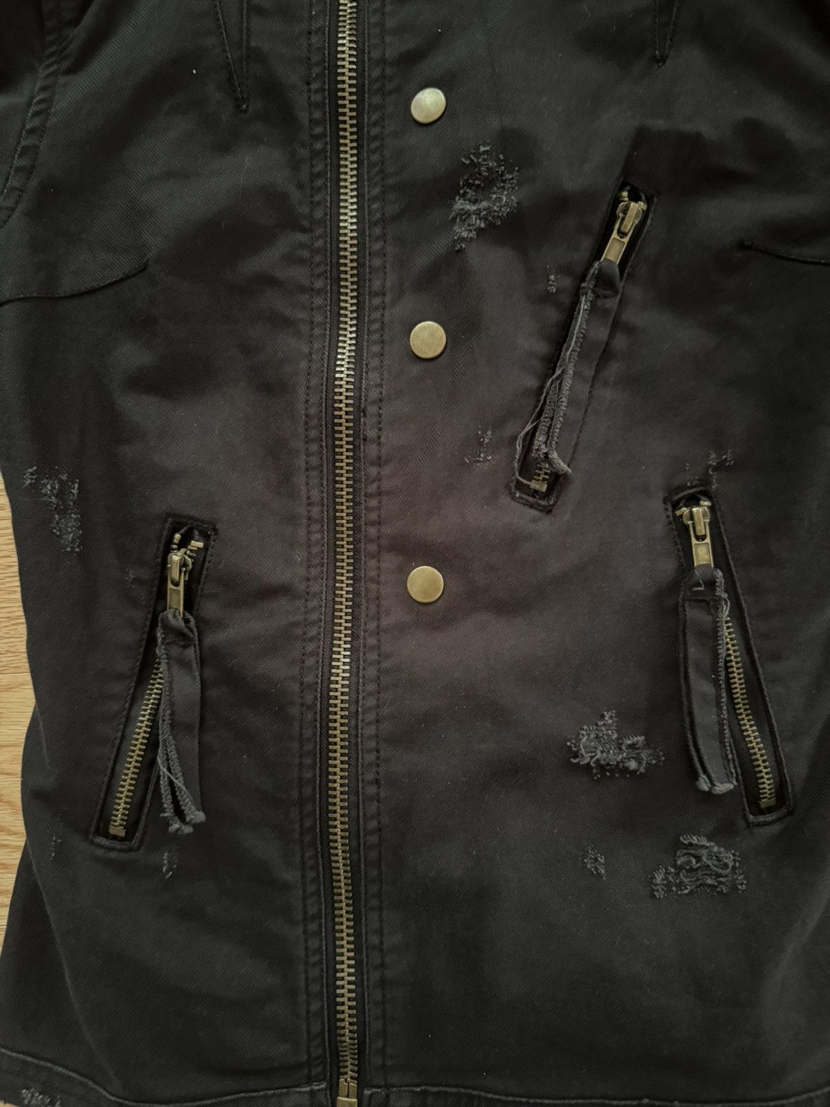 Japanese Brand Japanese label Distressed Punk Denim Jacket Size US S / EU 44-46 / 1 - 6 Thumbnail
