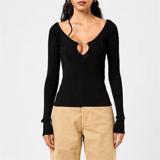 Jacquemus o1g2r1mq1024 Long Sleeve T-Shirts in Black Size S / US 4 / IT 40 - 3 Thumbnail