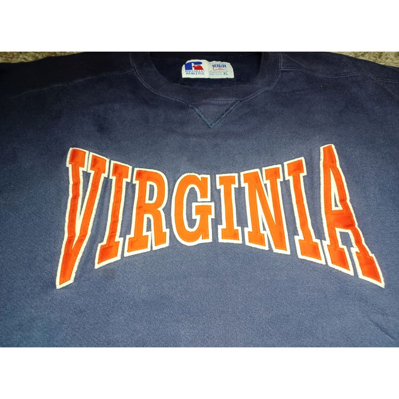 Russell Athletic VINTAGE Virginia Cavaliers Russell Athletic College Sweatshirt Men's XL 90's Blue Size US XL / EU 56 / 4 - 2 Thumbnail