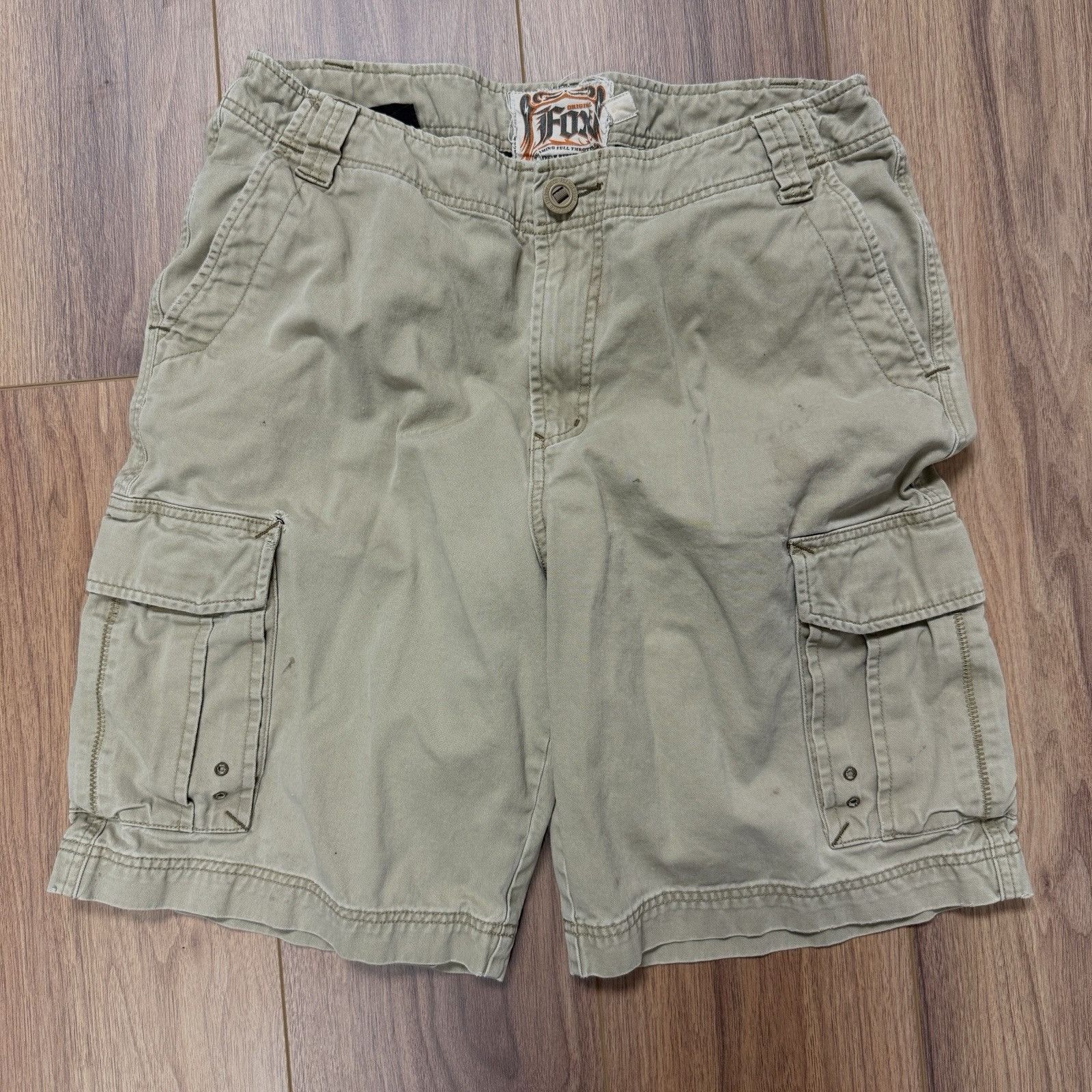 Fox Racing Fox Racing Deluxe Cargo Shorts Mens 36 (37x10) Beige Y2K Size US 36 / EU 52 - 1 Thumbnail