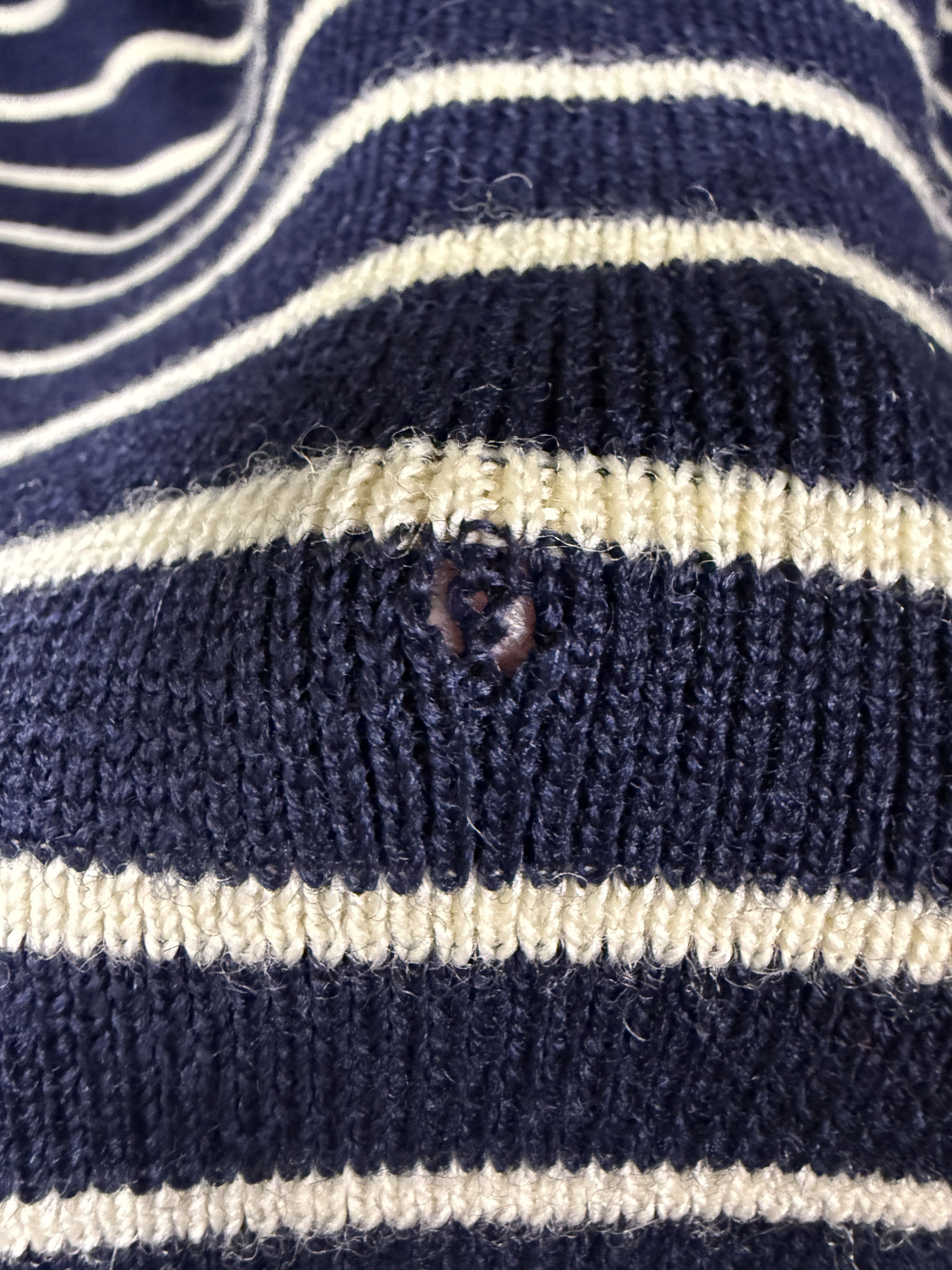 Dior DIOR HOMME Hedi Slimane RARE Striped Navy Knit Sweater Size US S / EU 44-46 / 1 - 7 Thumbnail