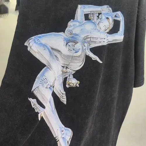 Vintage Retro Style Robot Girl Print T-shirt Size US L / EU 52-54 / 3 - 2 Thumbnail