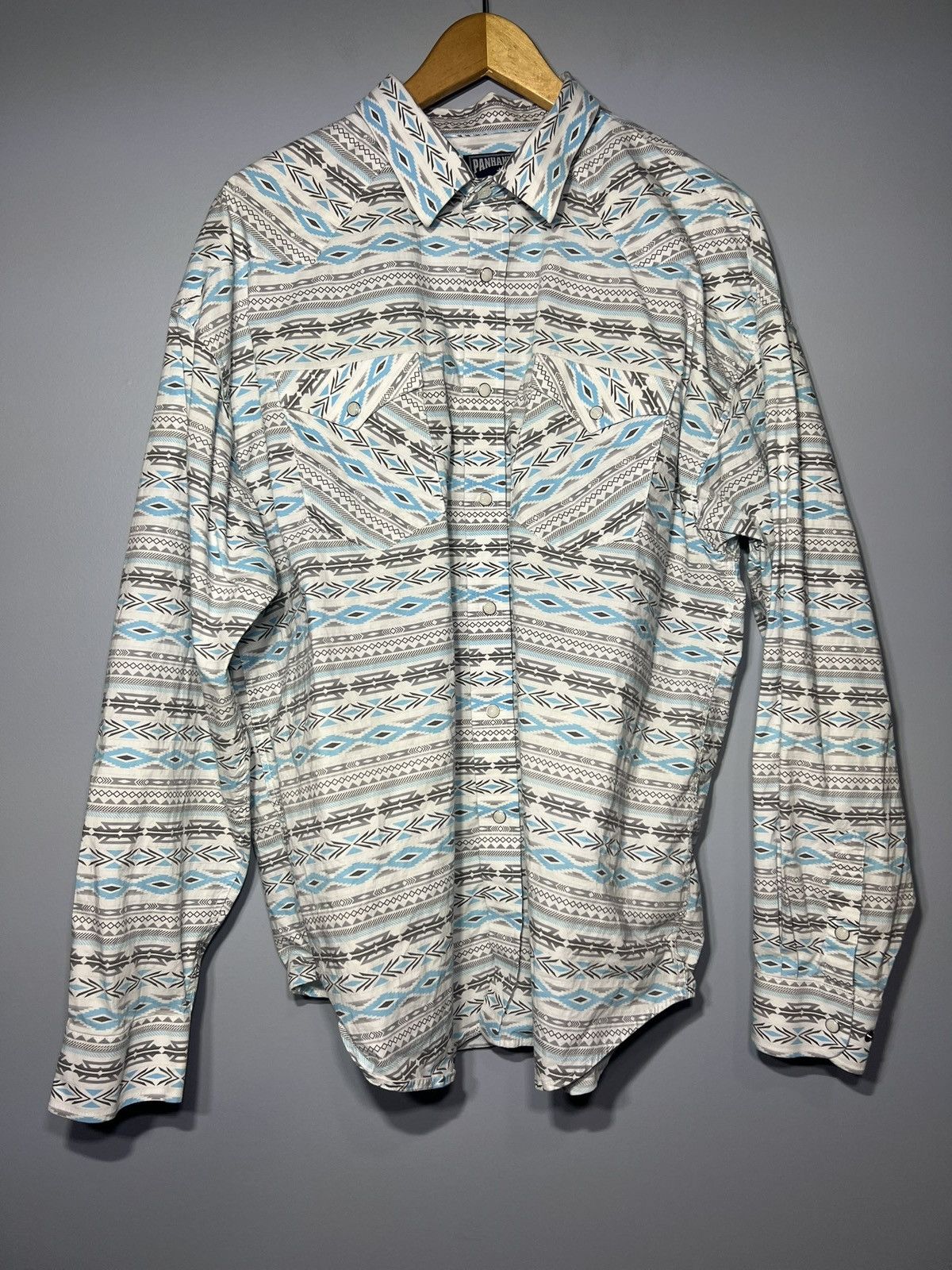 Panhandle Slim Panhandle Cowboy Western Shirt XL Pearl Snap Aztec Turquoise Size US XL / EU 56 / 4 - 2 Thumbnail