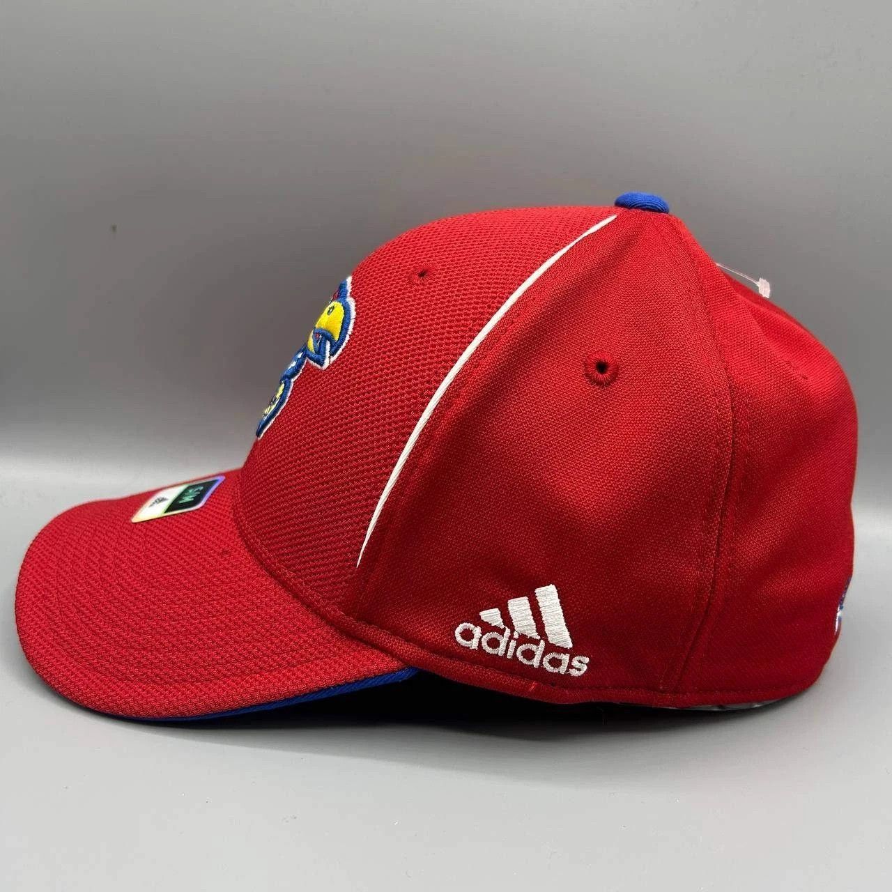 Adidas Kansas Jayhawks Hat Men S-M Embroidered Stretch Fitted Size ONE SIZE - 7 Thumbnail