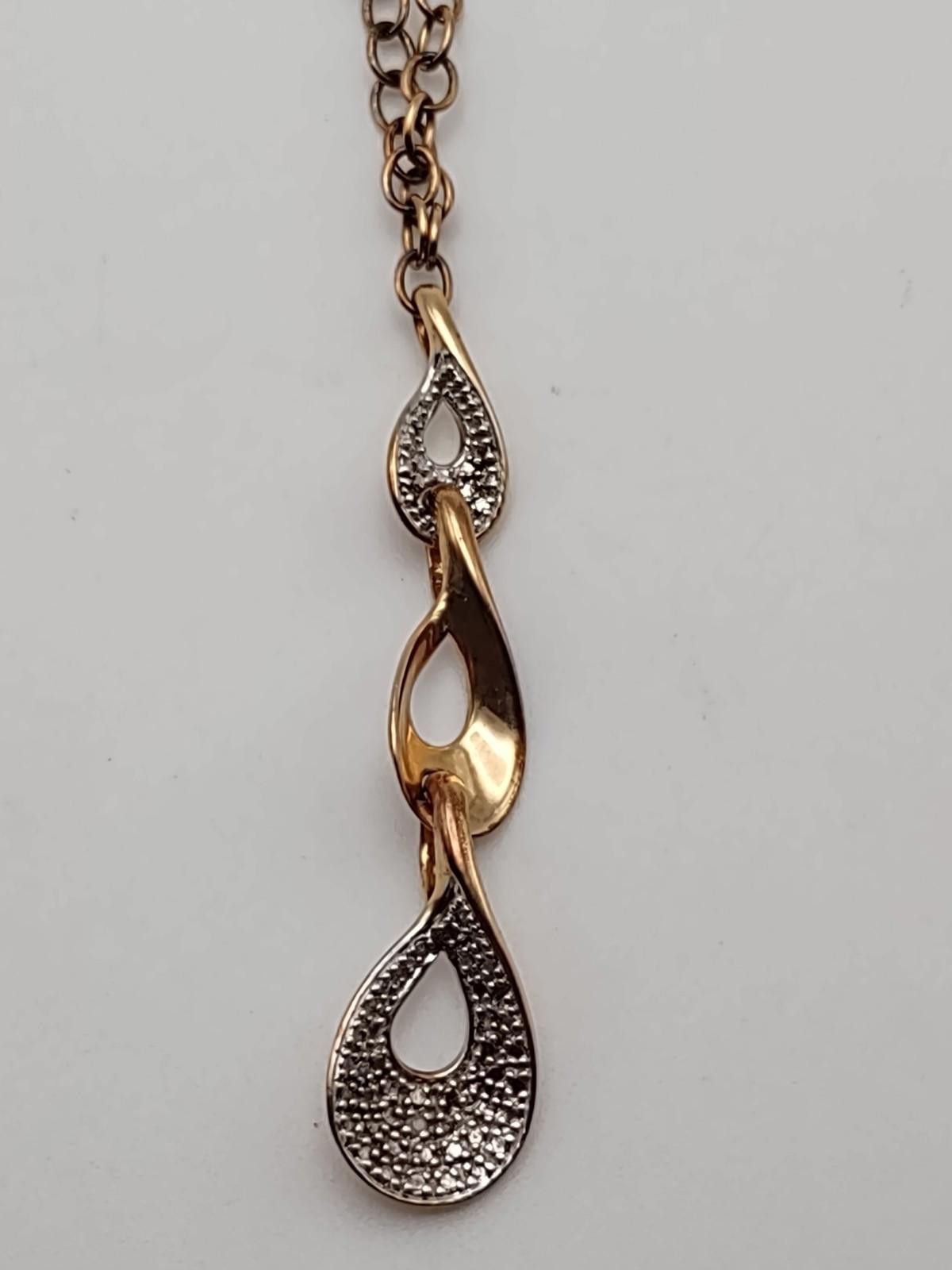 The Unbranded Brand 925 Gold Vermeil Sterling Silver CZ Teardrop Necklace 17" Size ONE SIZE - 1 Thumbnail