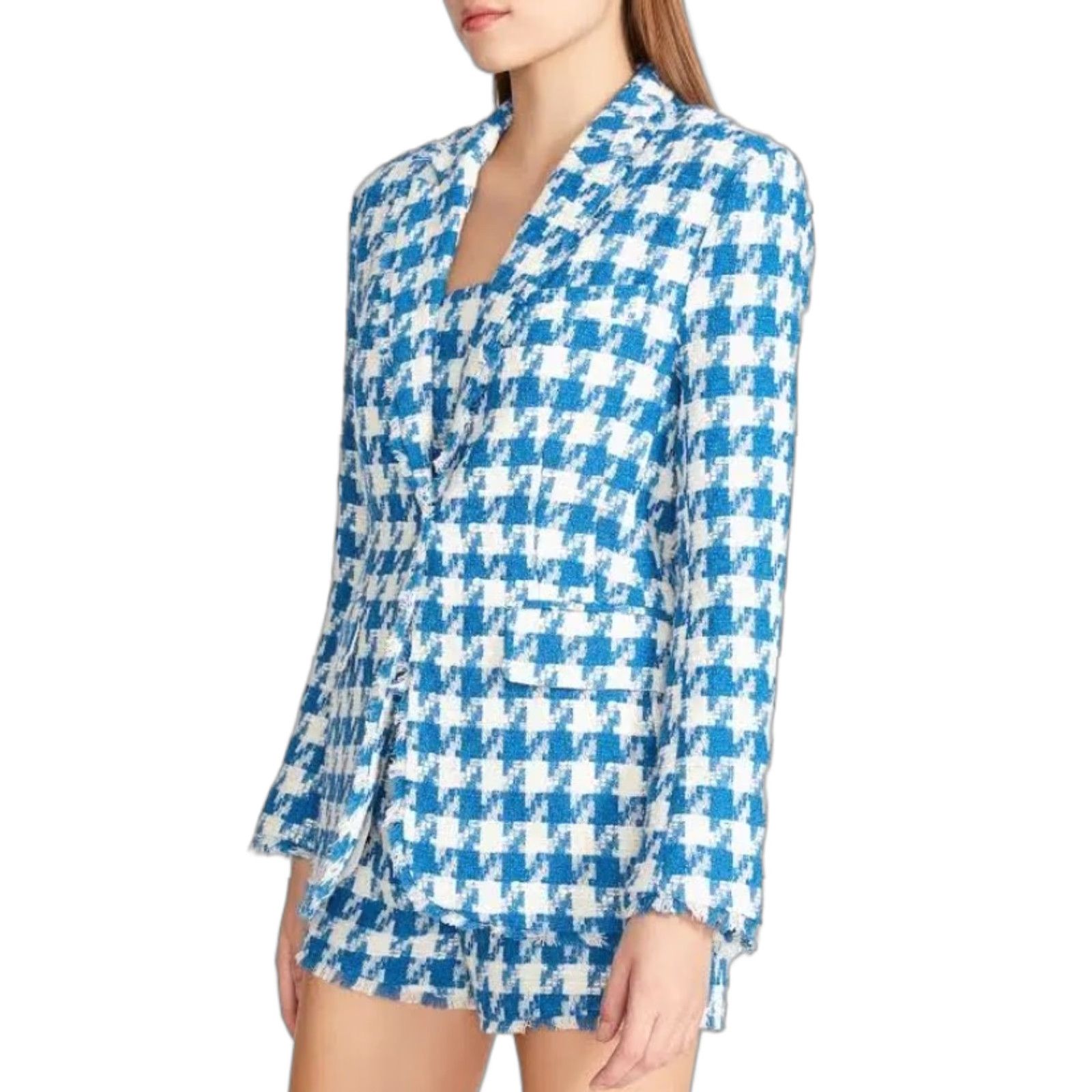 Steve Madden Steve Madden Harlow Blazer Blue White Houndstooth Tweed Blazer Women's NWT Size M Size M / US 6-8 / IT 42-44 - 1 Thumbnail