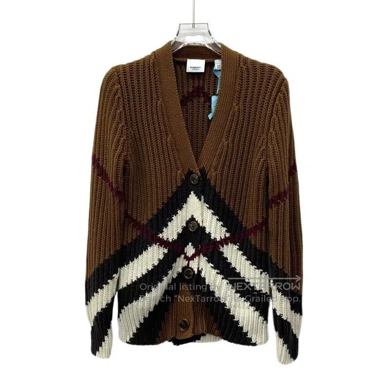 Burberry Brown Stripe Cashmere Knit Set.