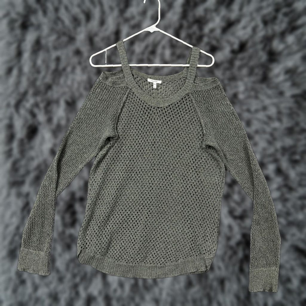 Vintage Maurices Sweater Womens Medium Green Open-Knit Cold Shoulder Boho Grunge Fair ygrunge Size M / US 6-8 / IT 42-44 - 1 Thumbnail