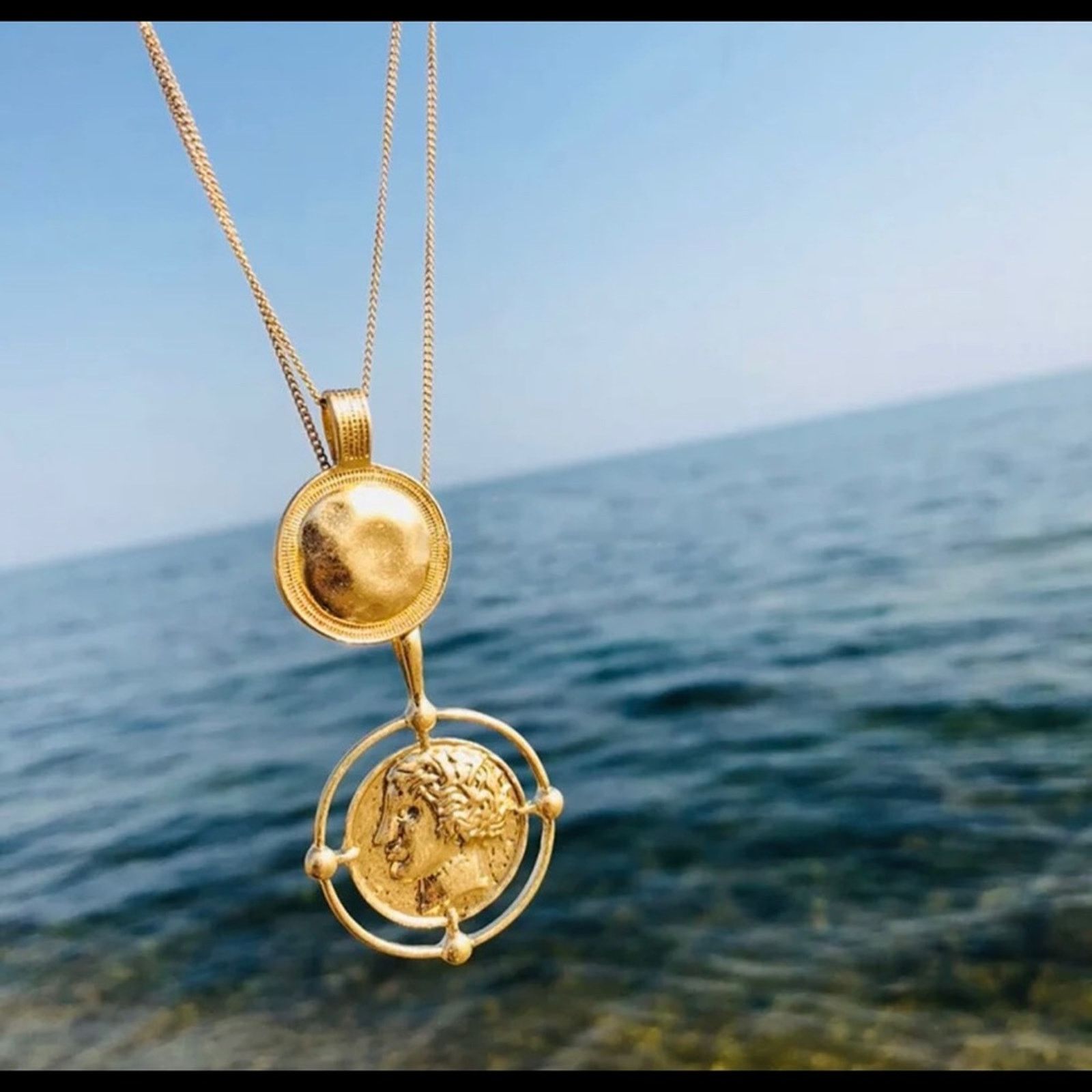 Other Portrait Coin Chain Chocker Necklace Bohe Layered Necklace Size ONE SIZE - 5 Thumbnail