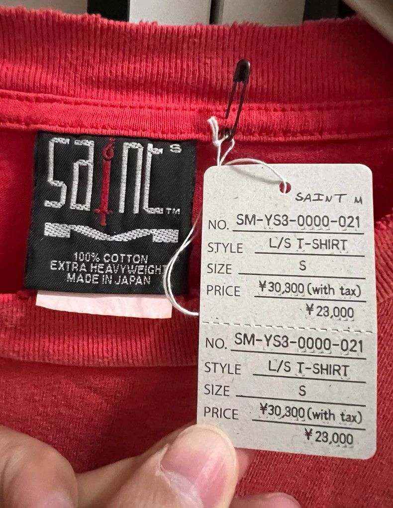 Saint Michael Saint Michael Broken hole, washed to make old long sleeves Size US S / EU 44-46 / 1 - 8 Thumbnail