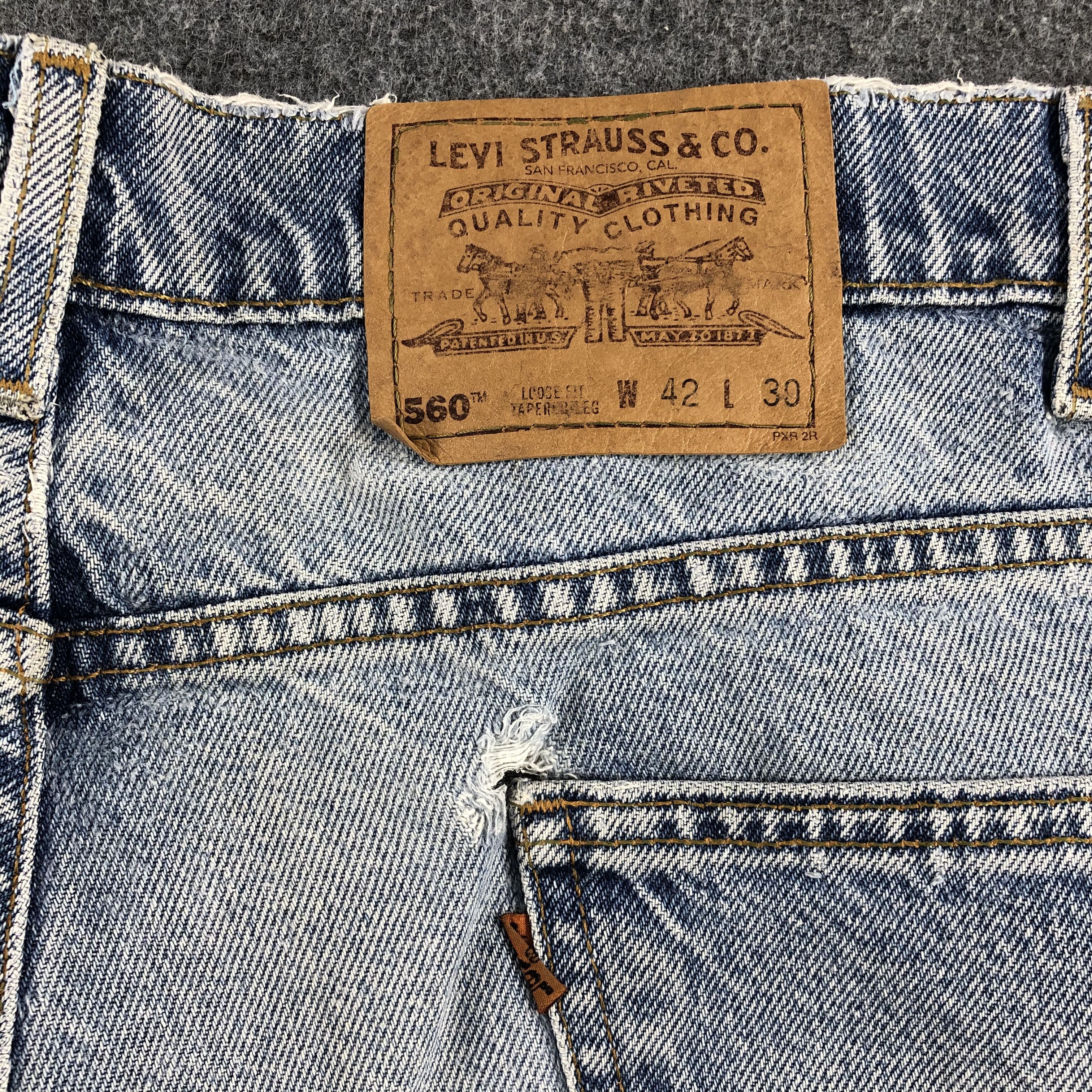 Levi's 90s Vintage Light Wash Levis 560 Jeans-J1712 Size US 42 / EU 58 - 5 Thumbnail