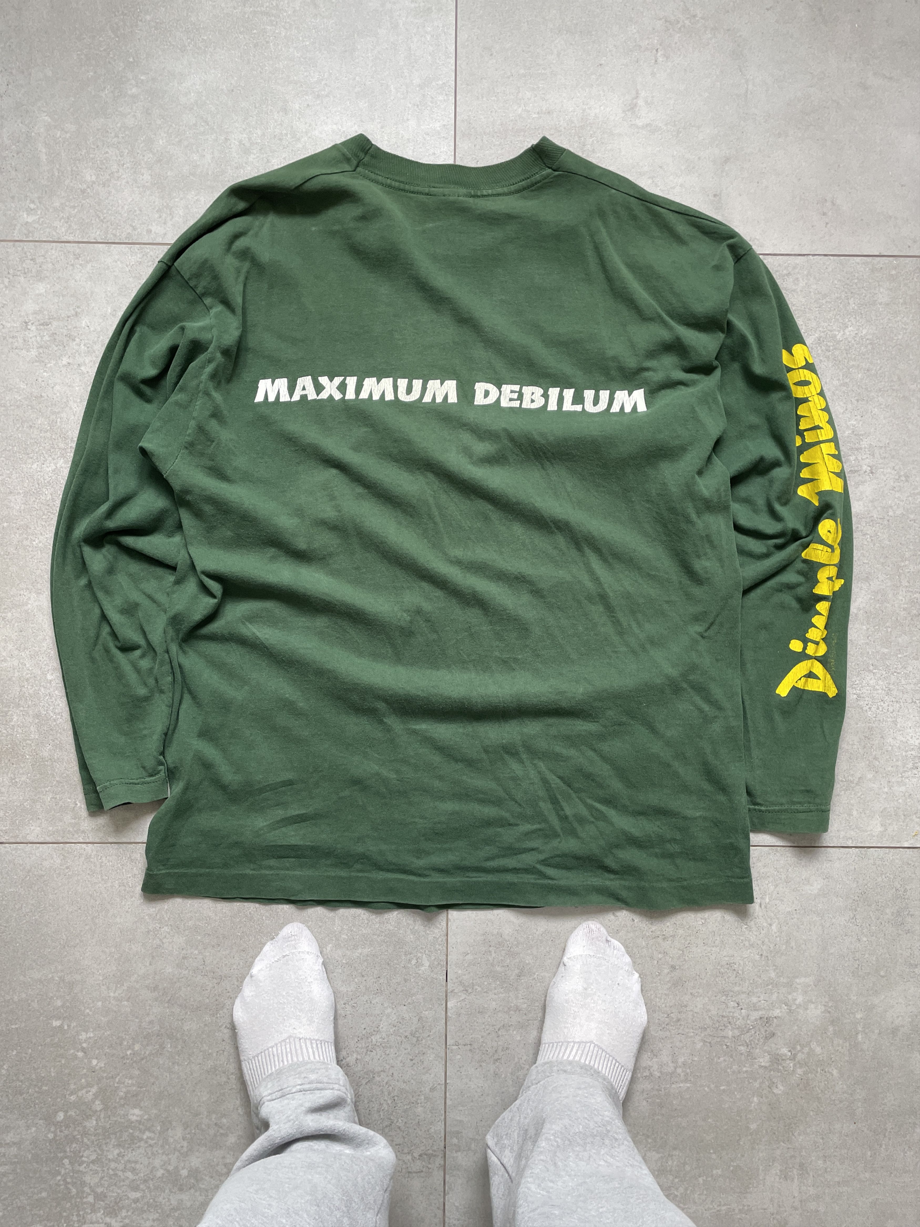 Band Tees VINTAGE 1993 DIMPLE MINDS MAXIMUM DEBILUM GREEN LONGSLEEVE Size US L / EU 52-54 / 3 - 2 Thumbnail
