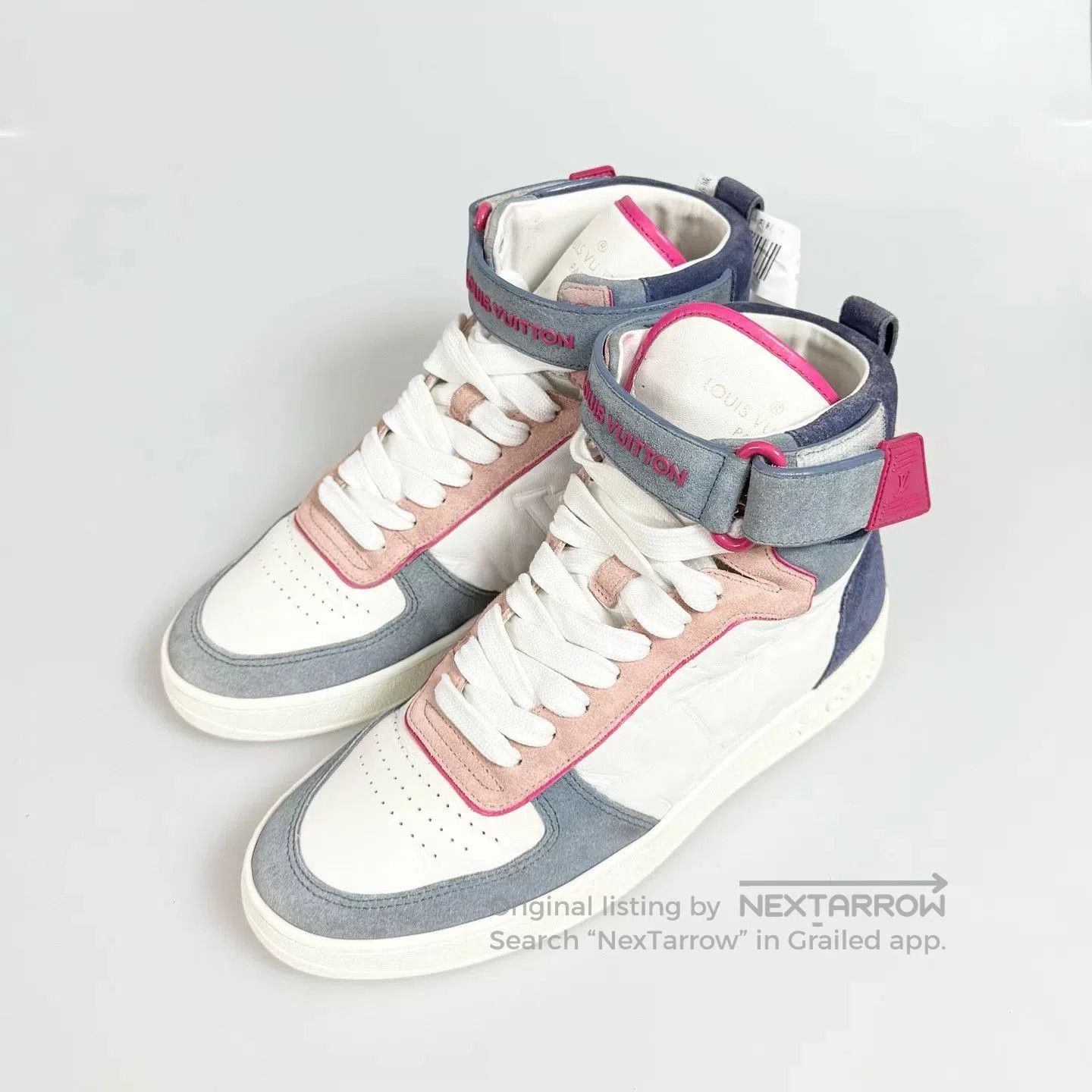Louis Vuitton Louis Vuitton Blue Pink High Top Sneakers. Size US 5.5 / IT 35.5 - 1 Thumbnail