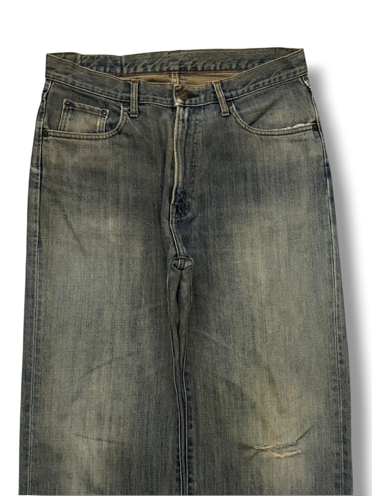 Japanese Brand Vintage Gold Rush Japan Y2K Wide Leg Denim Jeans | W33 Size US 33 - 4 Thumbnail