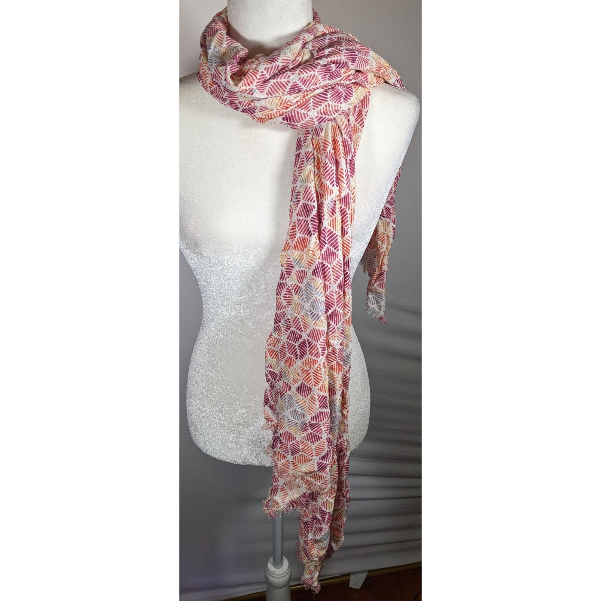 Other Warm Tone Floral Rainbow Print Lightweight Scarf Size ONE SIZE - 6 Thumbnail