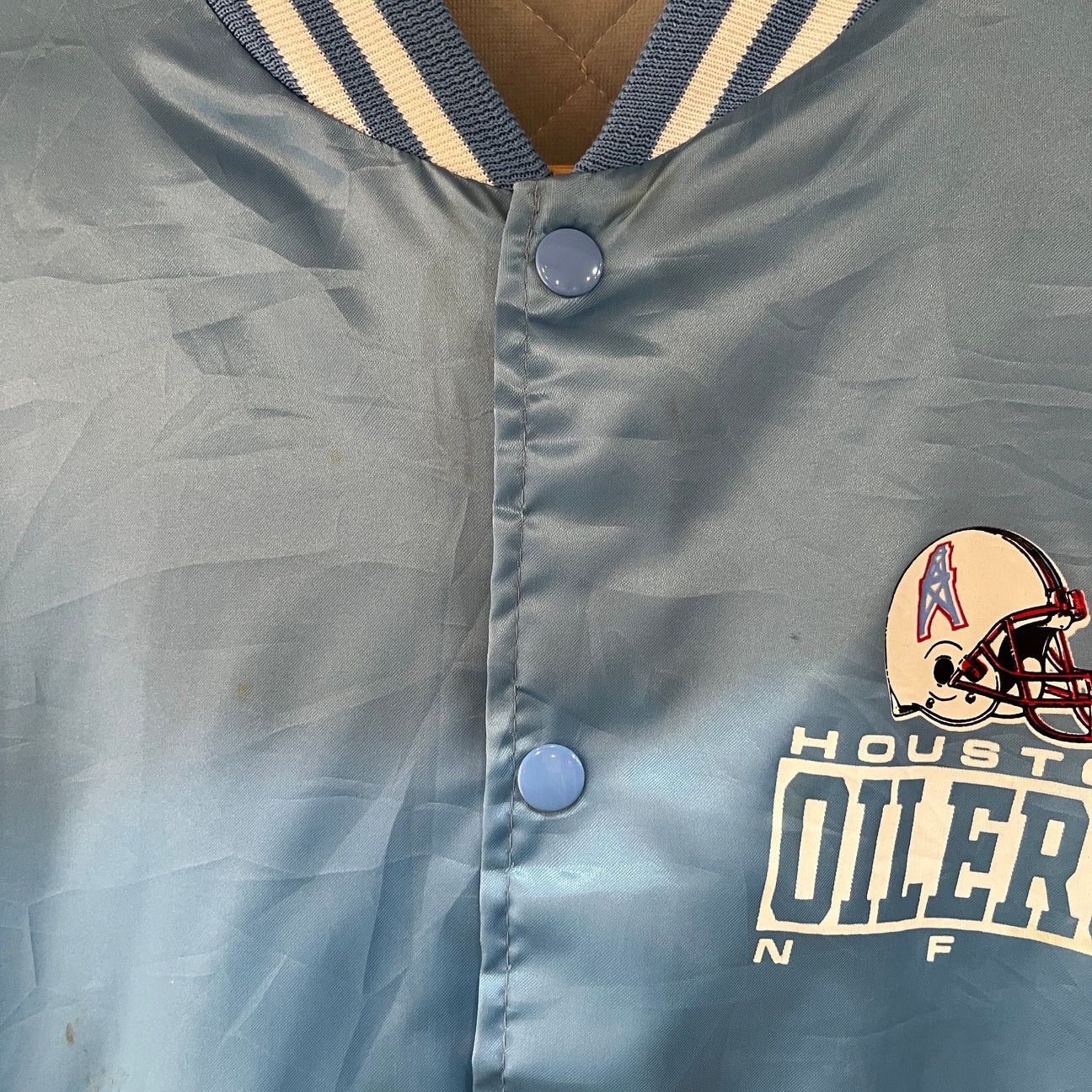 Chalk Line Vintage Houston Oilers Chalk Line Satin Bomber Jacket Size US M / EU 48-50 / 2 - 12 Thumbnail