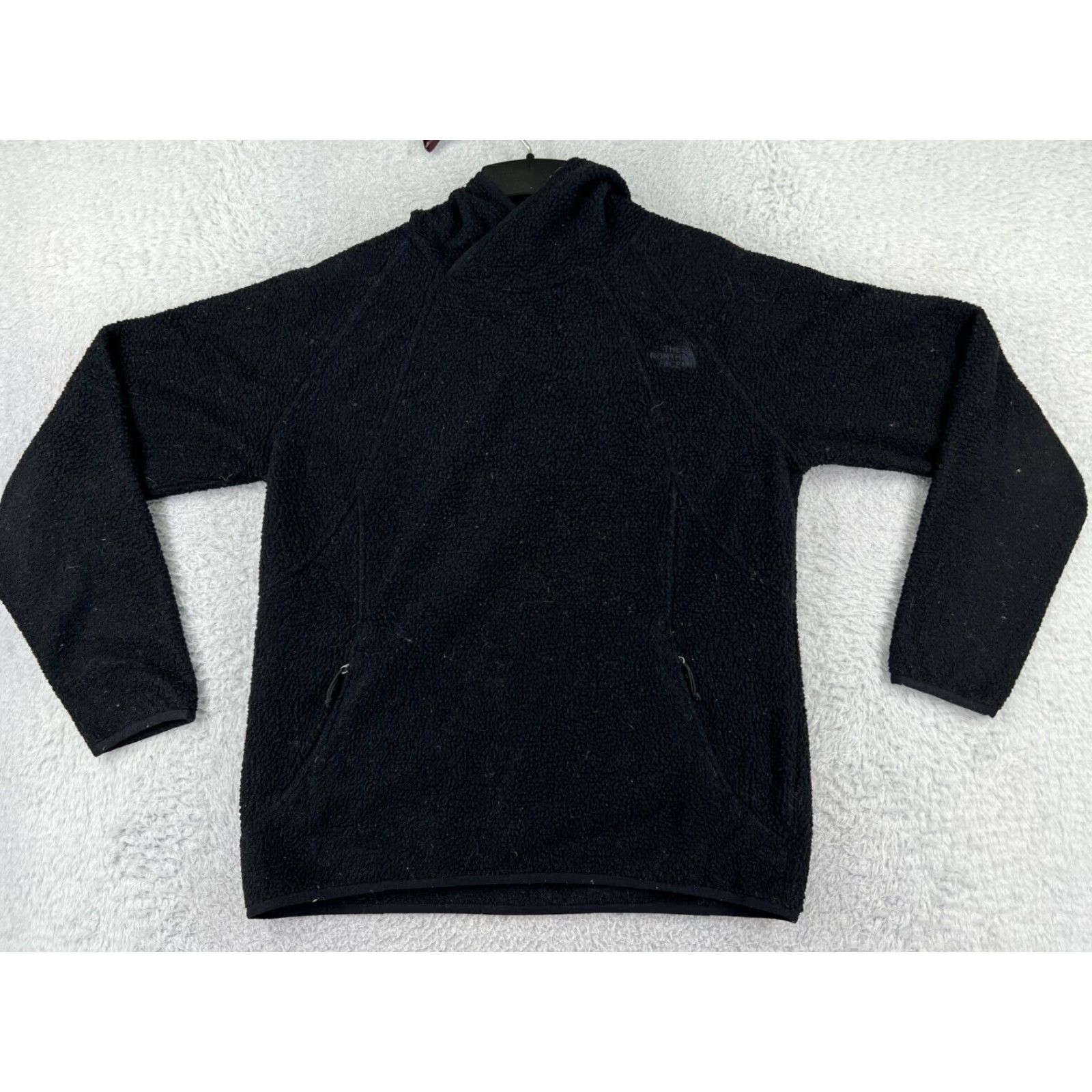The North Face The North Face Sweater Womens Large Black Hooded Pullover 100% Polyester Fleece Crew Neck Long Sleeve Casual Logo Insulated Fall Winter L Womens Size L / US 10 / IT 46 - 2 Thumbnail