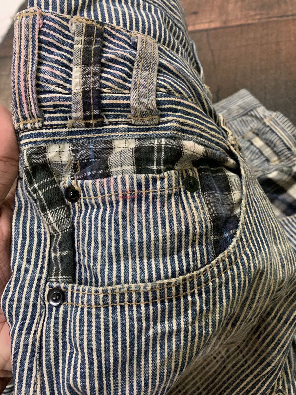 Hysteric Glamour DISTRESSED DOUBLE WAIST dominate hickory rusty mud japanese Size US 33 - 7 Thumbnail