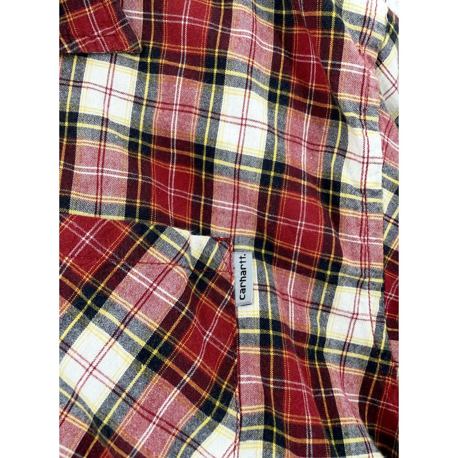 Carhartt Carhartt Shirt Men XL Red Plaid Flannel Chest Pocket Button Up S254 CRI Size US XL / EU 56 / 4 - 4 Thumbnail