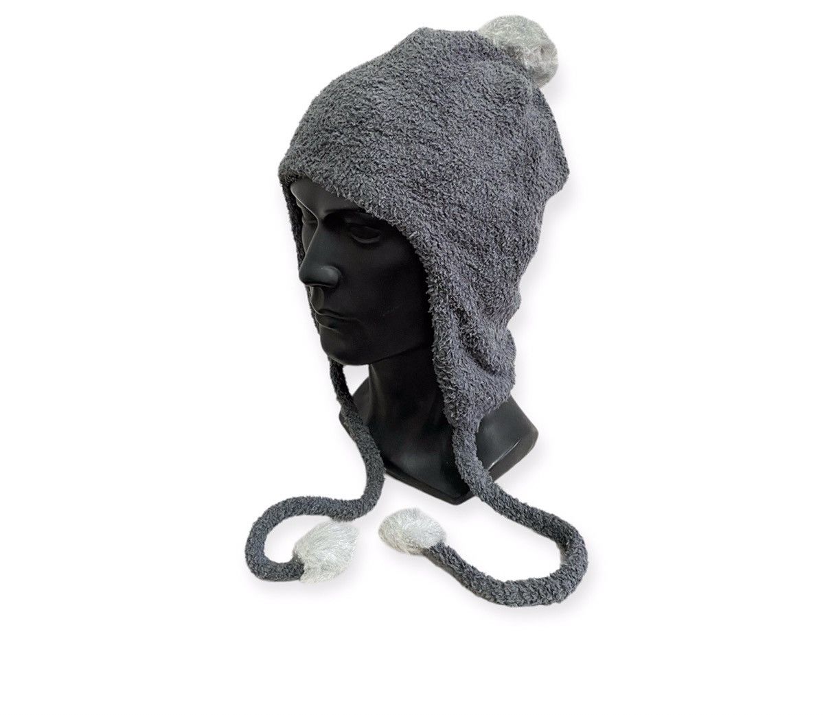 image of Milsa Fleece Earflap Beanie Hat in Grey, Men's