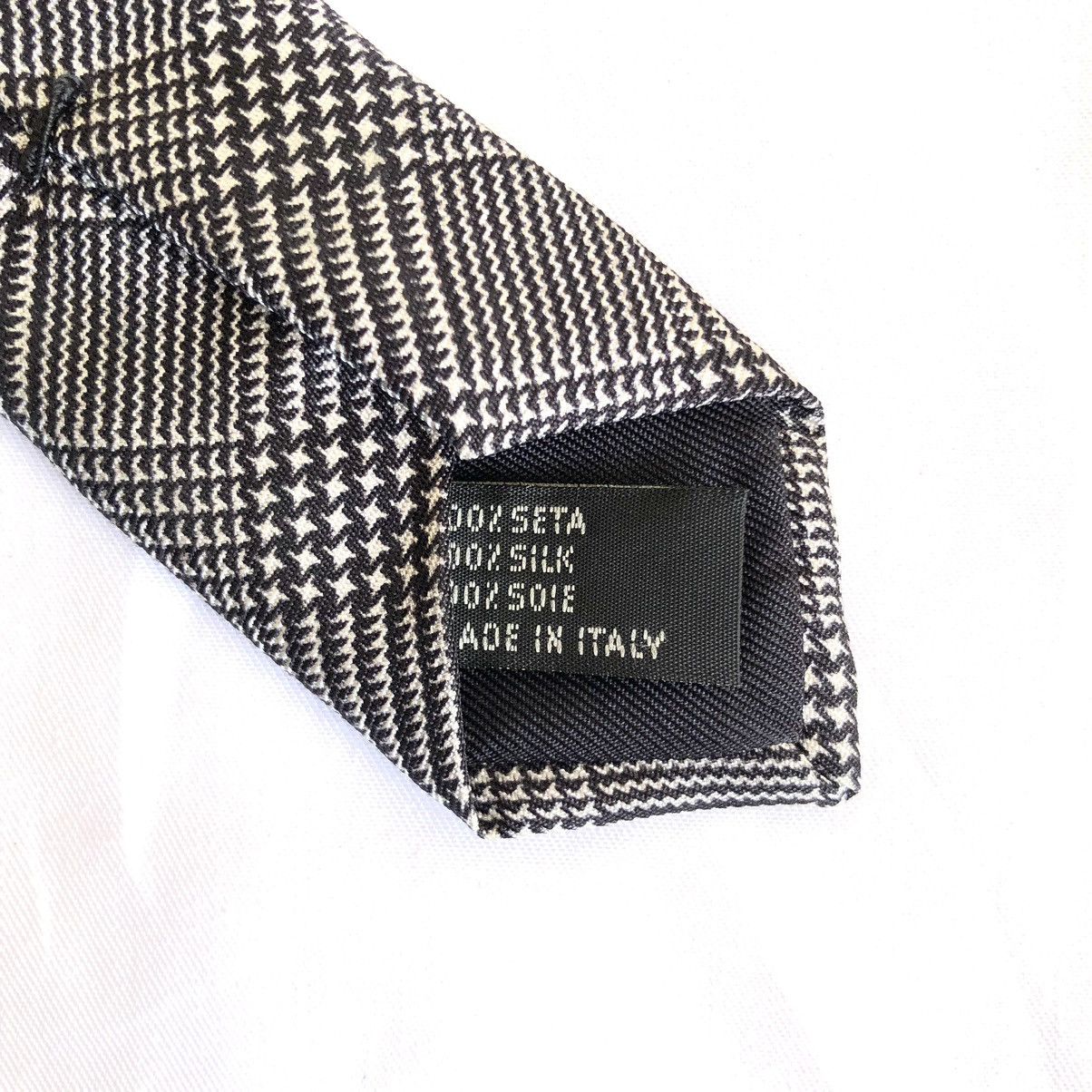 Prada PRADA MILANO Black White Tartan Slim Silk Tie Size ONE SIZE - 6 Thumbnail