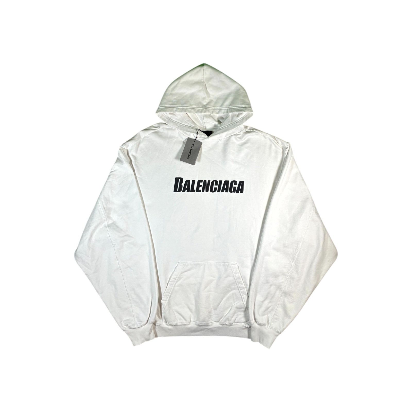 Balenciaga Balenciaga Crackle Logo White & Black Hoodie Size US XS / EU 42 / 0 - 1 Thumbnail