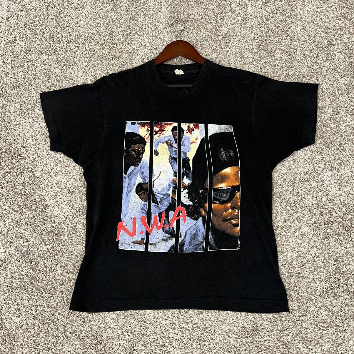 image of Vintage 80's 90's Nwa Eazy-E Dr Dre Rap 100 Rap Tee Shirt in Black, Men's (Size XL)