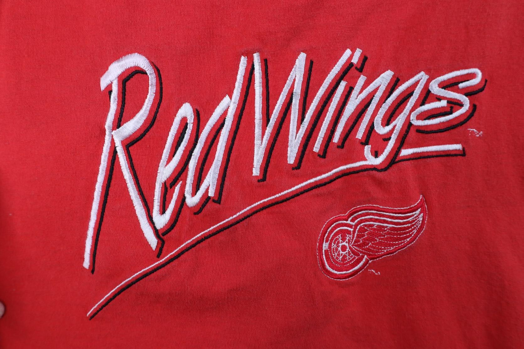 Vintage Vintage 90s Detroit Red Wings Hockey T-Shirt Cotton USA Size US XL / EU 56 / 4 - 4 Thumbnail