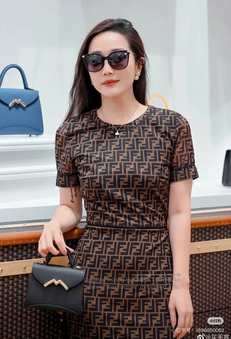 Fendi Fendi Logo-printed dress Size XXS / US 00 / IT 34 - 7 Thumbnail