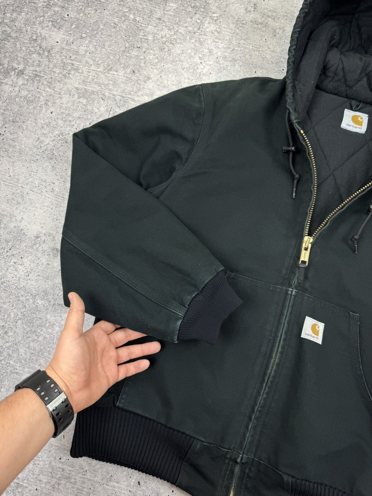 Carhartt Vintage Carhartt Active Jacket Black Denim Bomber Jacket M-L Size US L / EU 52-54 / 3 - 6 Thumbnail