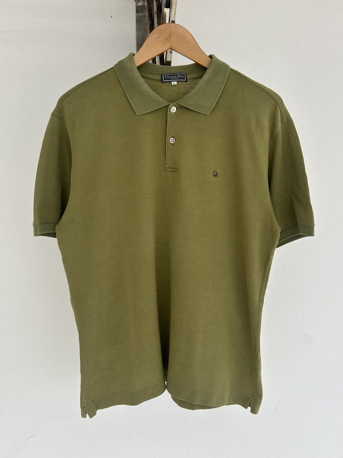 Christian Dior Monsieur Dior Olive Green Polo Tee Vintage Size US L / EU 52-54 / 3 - 2 Thumbnail