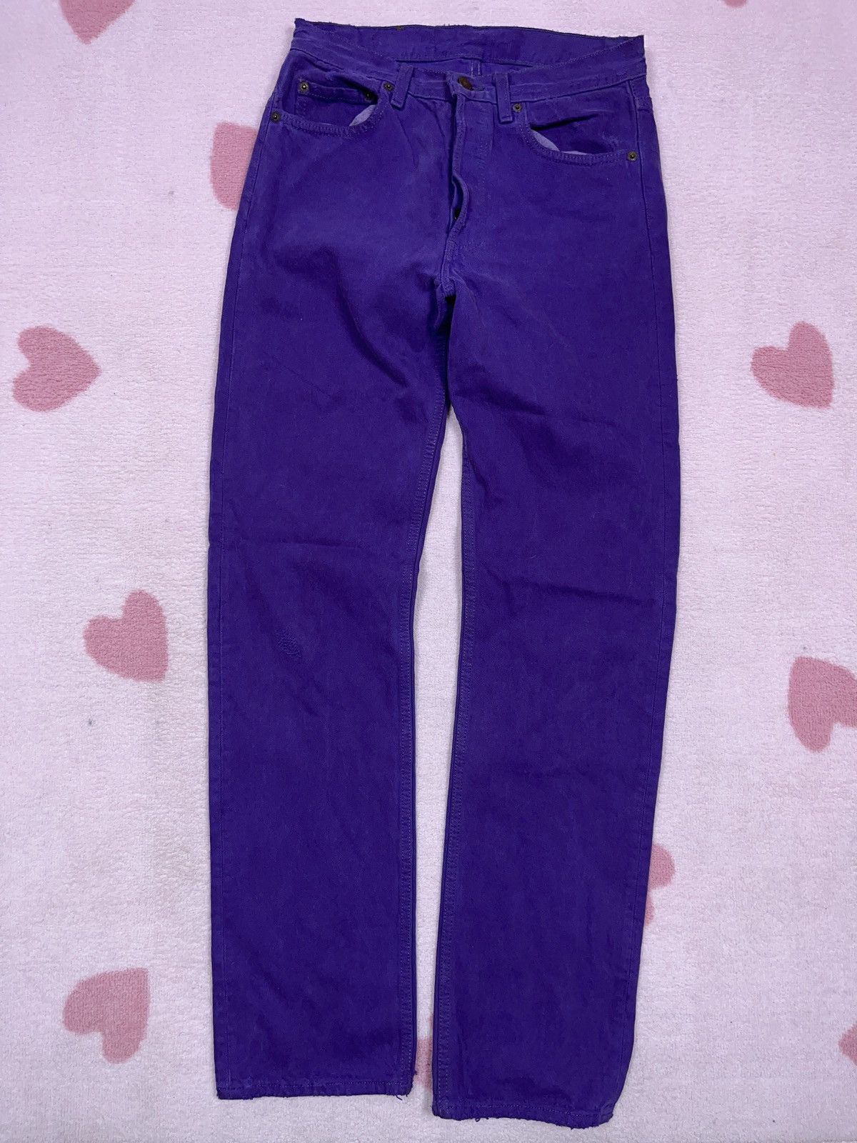 Levi's Vintage Clothing × Vintage ➕ 90s vintage Levi’s sick purple dyed straight jeans Size US 28 / EU 44 - 1 Thumbnail