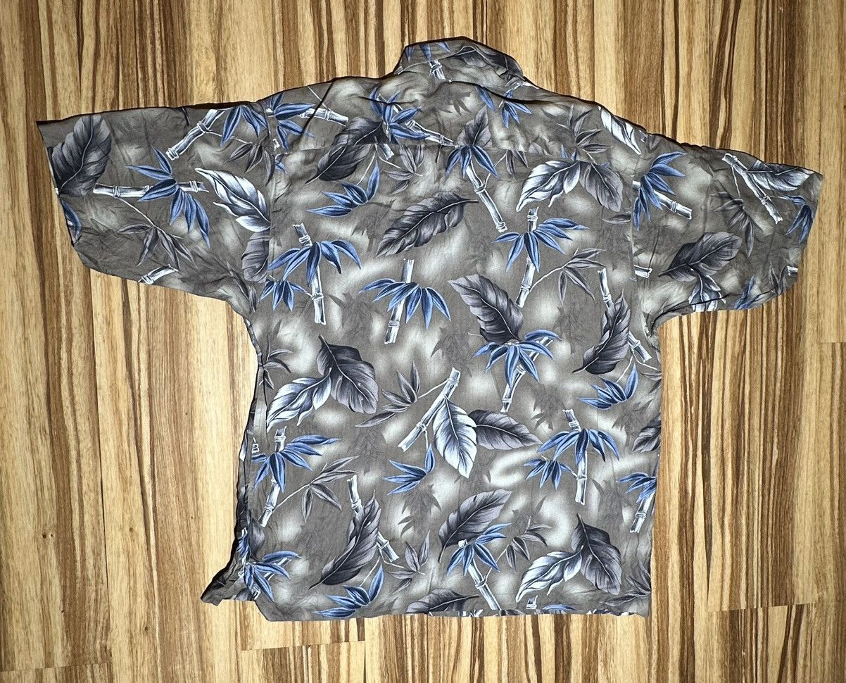 Joseph & Feiss Joseph & Feiss Gray and Blue Hawaiian Print Silk Shirt Size US XXL / EU 58 / 5 - 6 Thumbnail