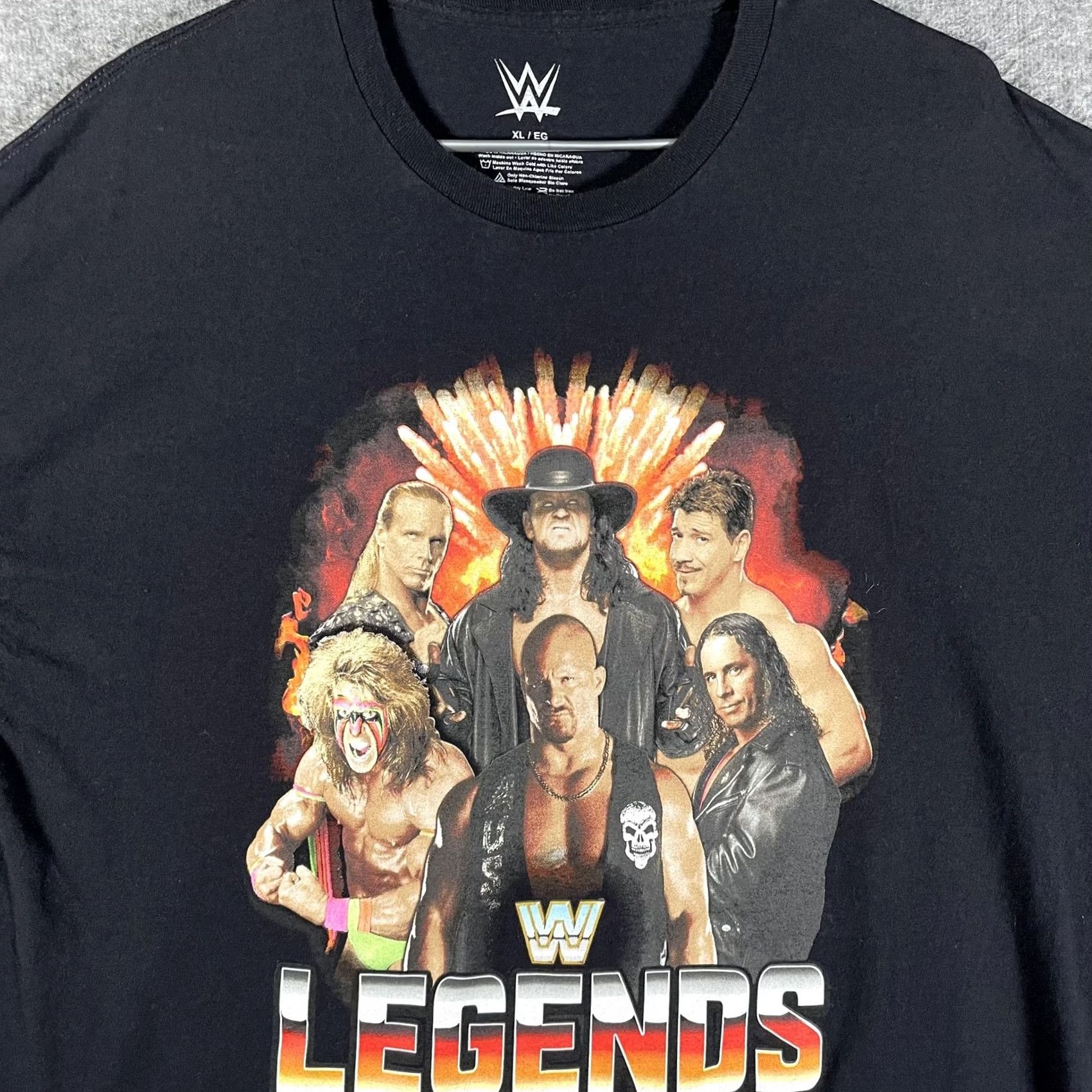 Vintage WWE Legends Shirt Mens XL Black Wrestling Graphic Tee Superstars Wrestlers Size US XL / EU 56 / 4 - 2 Thumbnail