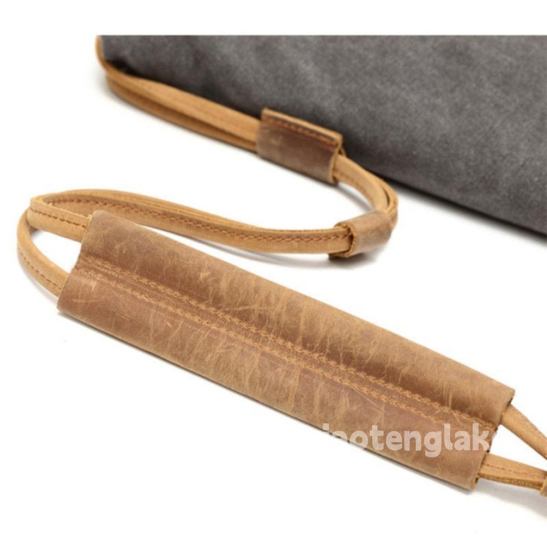 Designer × Leather washed faded cleanfit yuppie canvas outdoor bag Size ONE SIZE - 5 Thumbnail