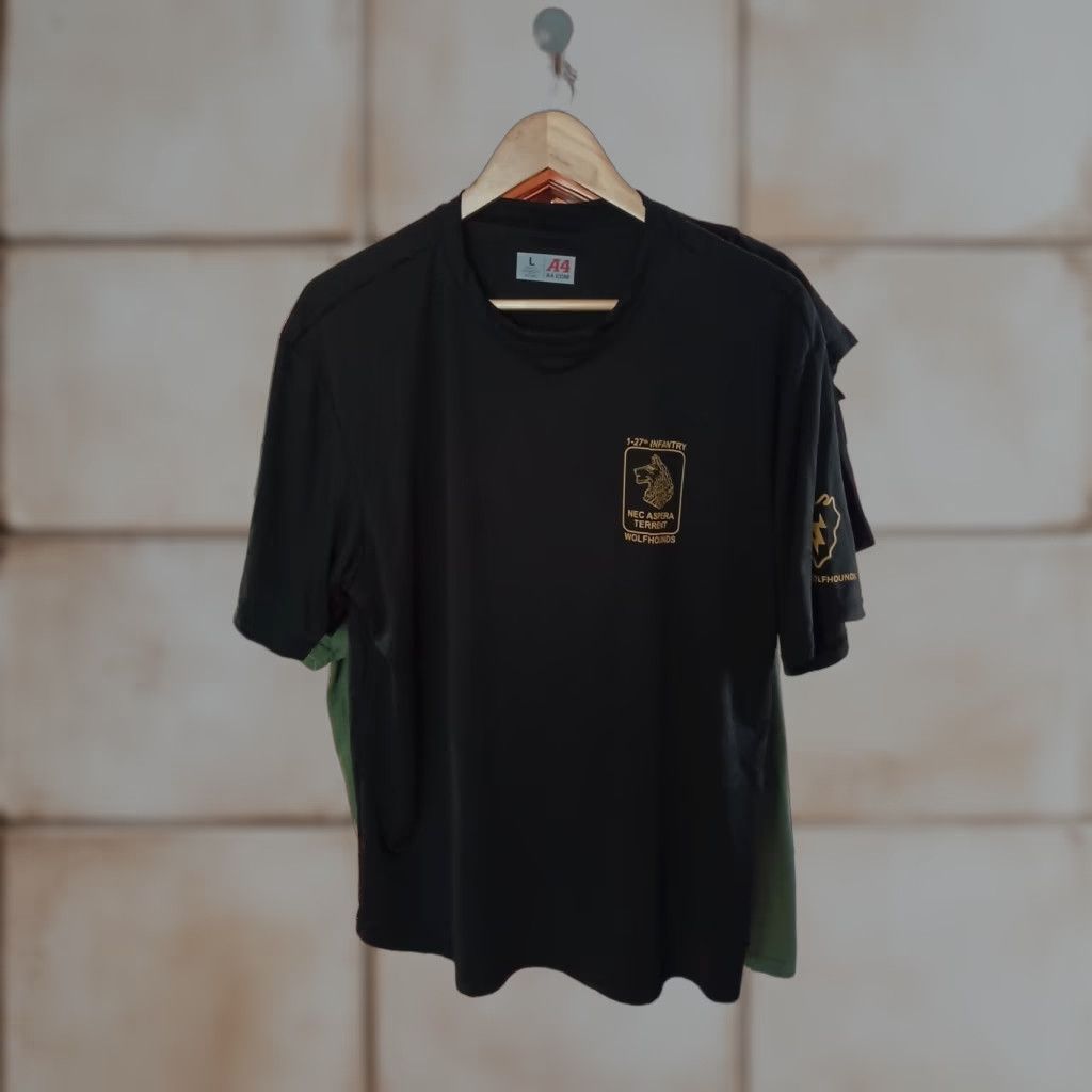 Vintage Vintage A4 Military T-Shirt Wolfhounds Always Able Active Sportswear Tee Mens L Black Shirt Size US L / EU 52-54 / 3 - 1 Thumbnail