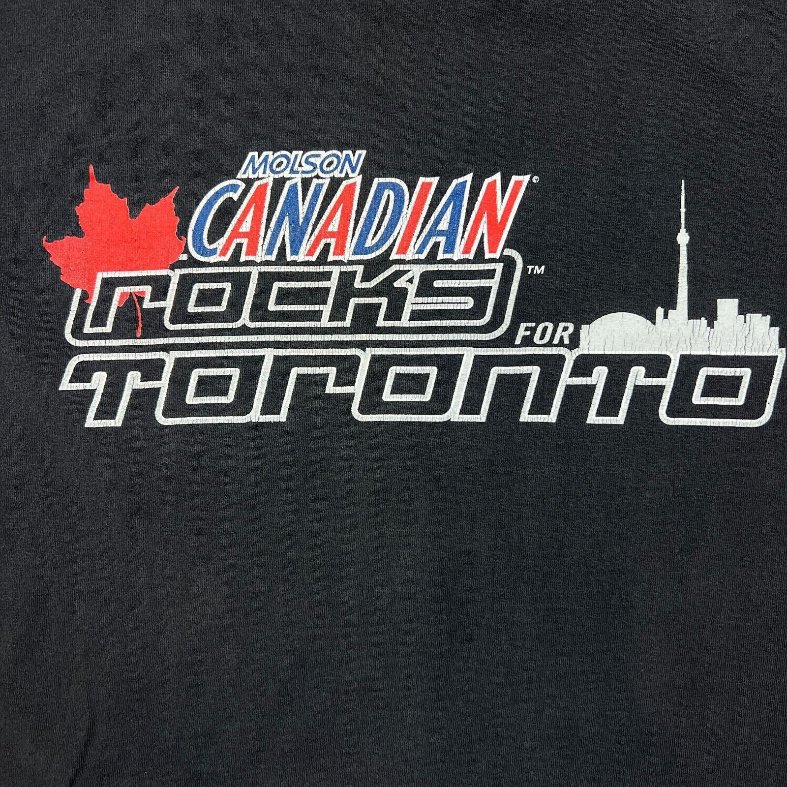 Band Tees × Gildan × Vintage 2003 Molson Canadian Rocks T Shirt XL Toronto Faded Band Tee Size US XL / EU 56 / 4 - 2 Thumbnail
