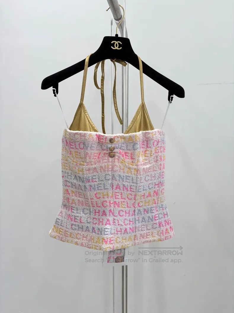 Chanel Colourful logo woven suspenders