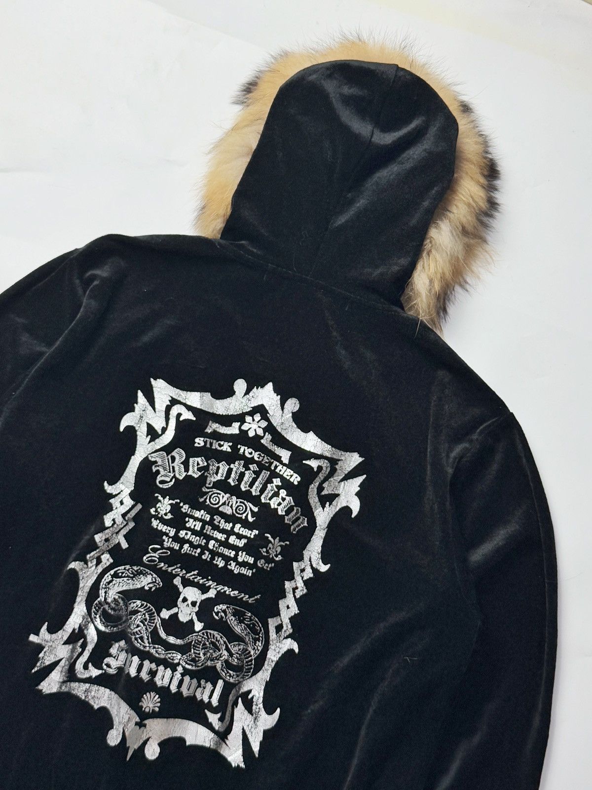 If Six Was Nine × Japanese Brand × Le Grande Bleu (L.G.B.) Fur Velvet Hoodie Poem Snake Skulls Age Core Style Size US L / EU 52-54 / 3 - 2 Thumbnail