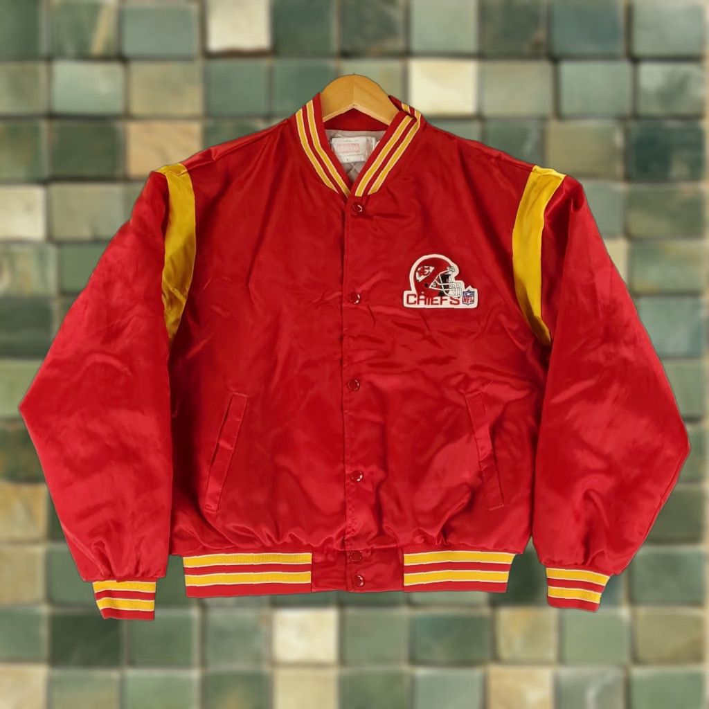 Vintage Kansas City Chiefs Jacket Satin Bomber Red Yellow Mens XL Corning Red Yellow Size US XL / EU 56 / 4 - 1 Thumbnail