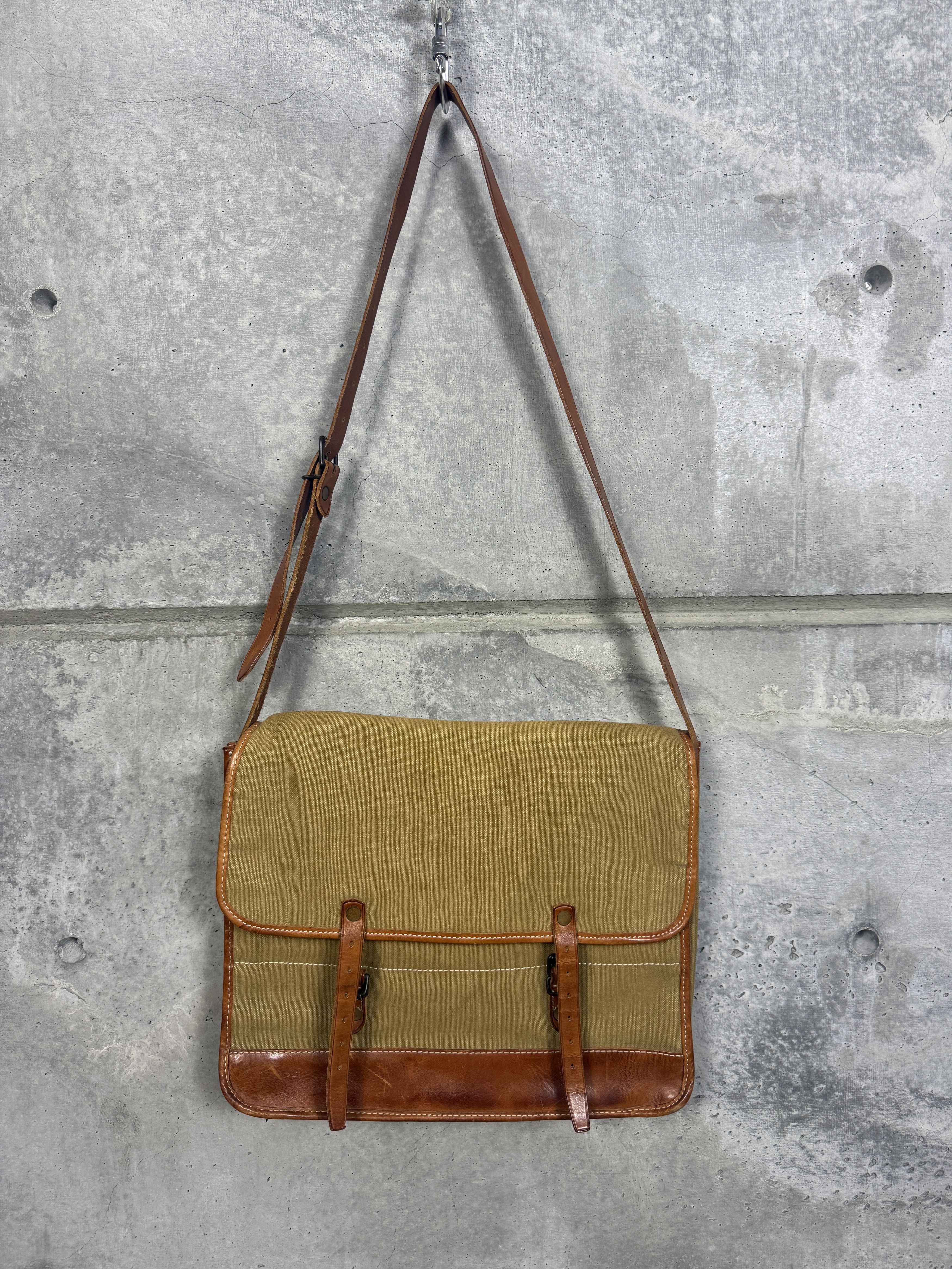 RRL Ralph Lauren RRL Ralph Lauren Canvas Leather Messenger Bag double rl Size ONE SIZE - 2 Thumbnail