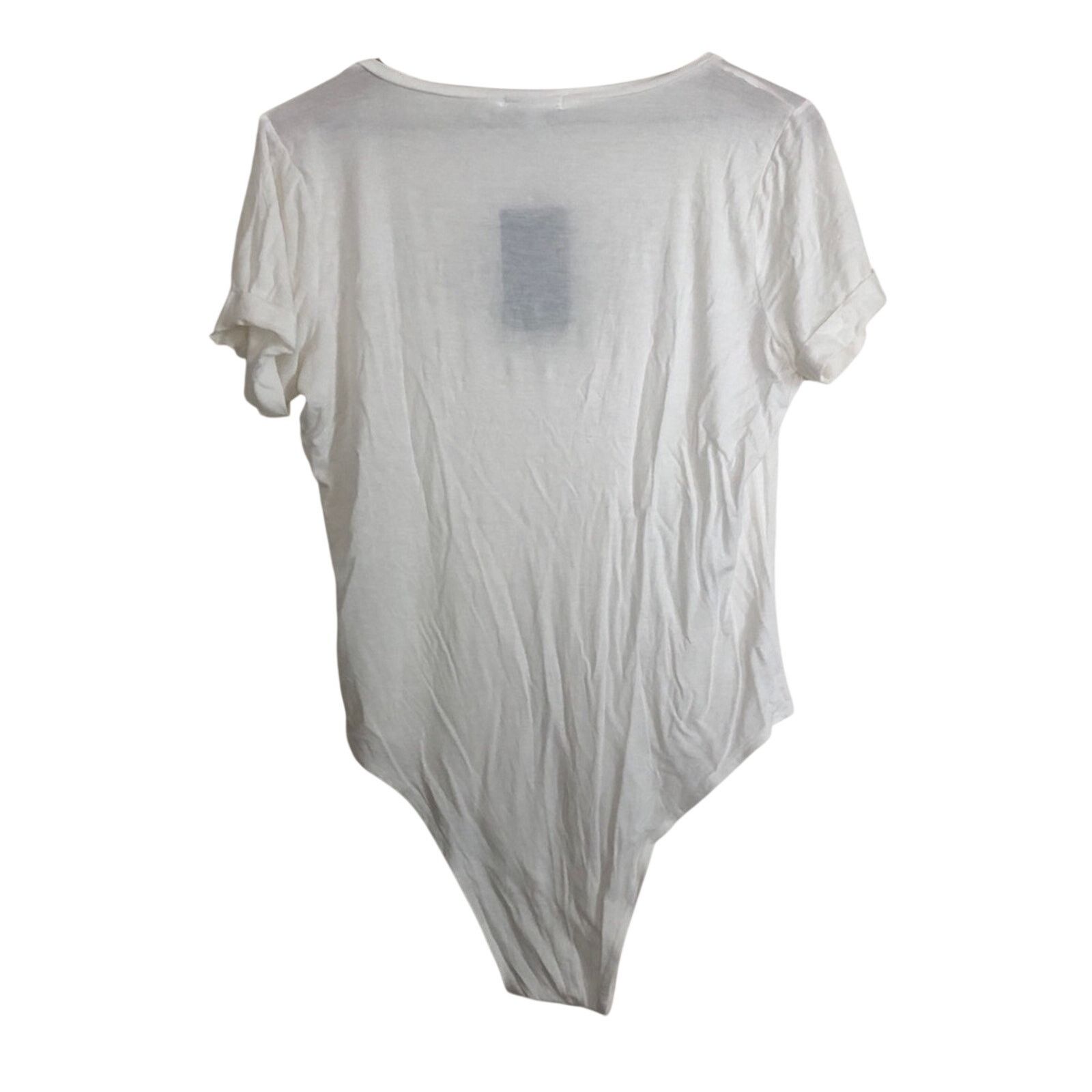 Other NWT Fashion Nova Favorite Tee Bodysuit Ivory White Top Size XL / US 12-14 / IT 48-50 - 2 Thumbnail